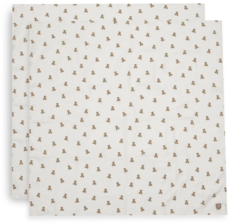 Hydrofiele Doek Large 115x115cm Mini Teddy Bear (2pack) de Jollein en Multicolore – photo produit