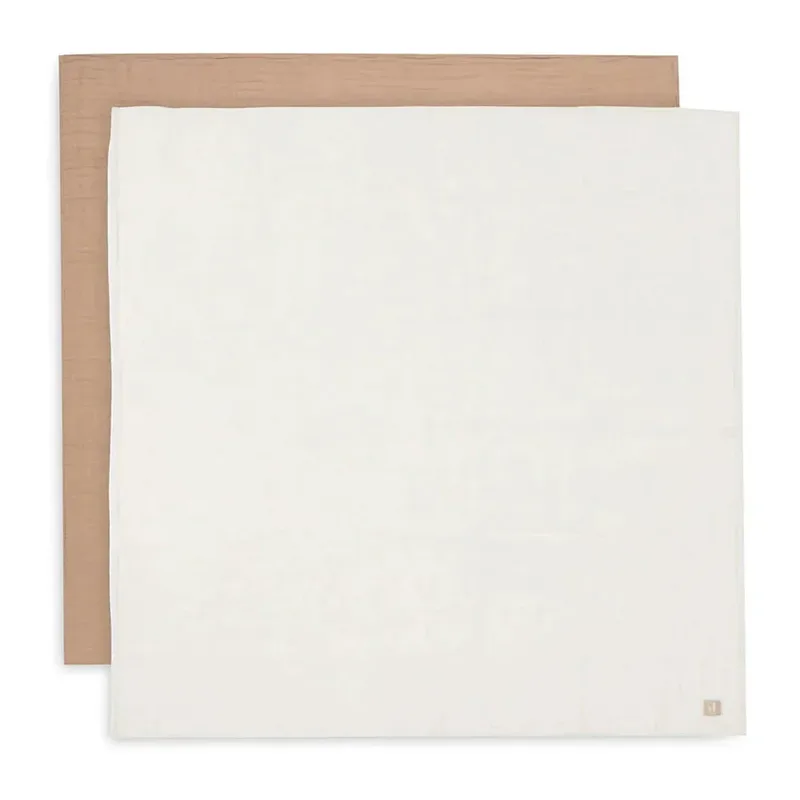 Hydrofiele Doek Large (2 st.) - 115x115cm - Biscuit/Ivory fra Jollein – produktbillede