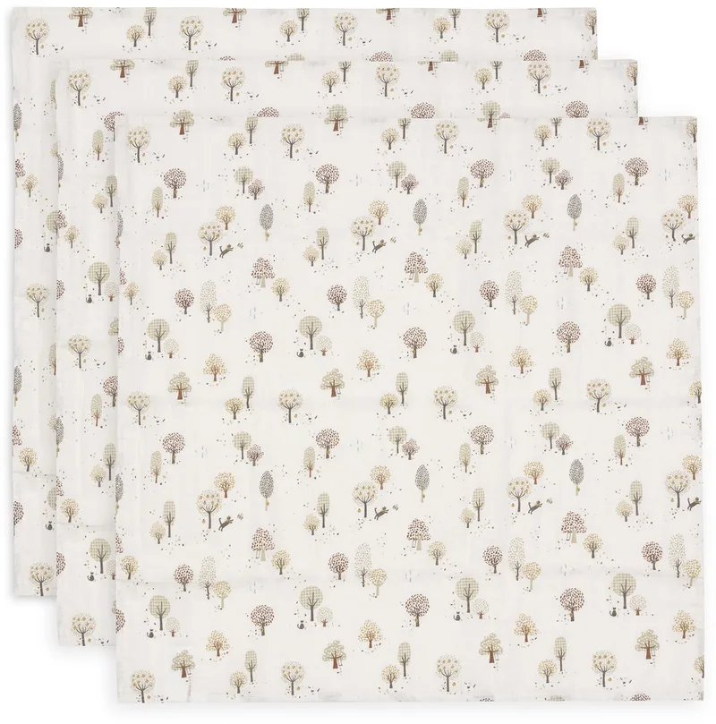 Hydrofiele Doek Small - 70x70cm - 3 Stuks fra Jollein i Tiny Park – produktbillede