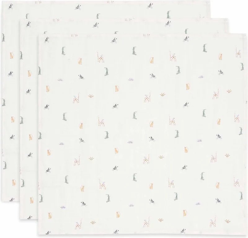 Hydrofiele Doek Small 70x70cm (3pack) de Jollein en Jungle Jambo – photo produit