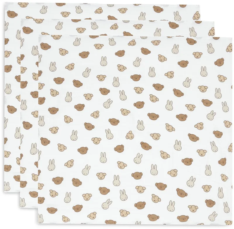 Hydrofiele Doek Small 70x70cm (3pack) de Jollein en Miffy and Friends – photo produit