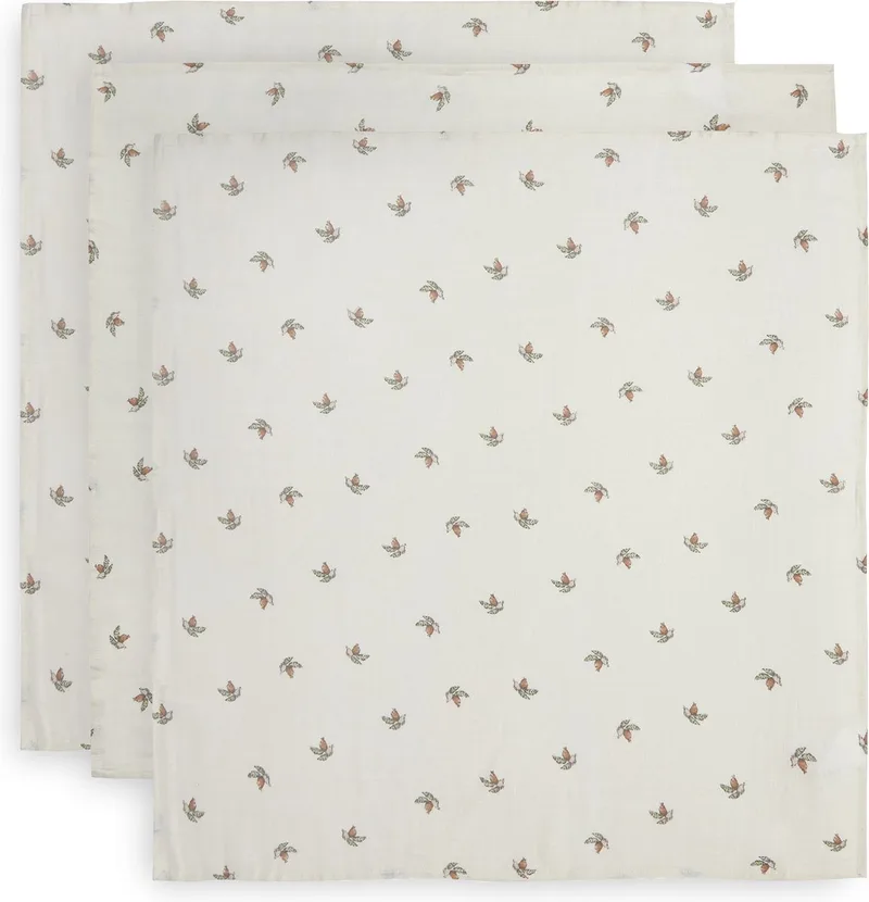 Hydrofiele Doek Small 70x70cm - Inbakerdoek, Spuugdoekjes, Baby Doeken - Zacht Katoen - 3 Stuks fra Jollein i Rosehip – produktbillede