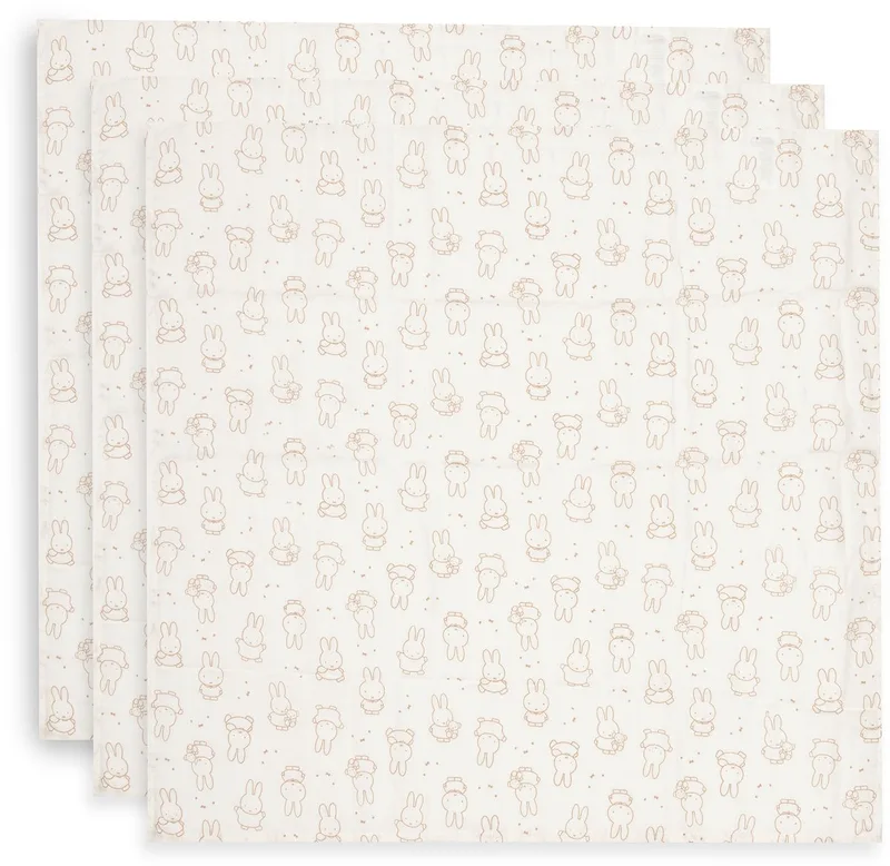 Hydrofiele Doek Small 70x70cm Miffy Moments Light Terra (3p) by Jollein in Orange – product photo
