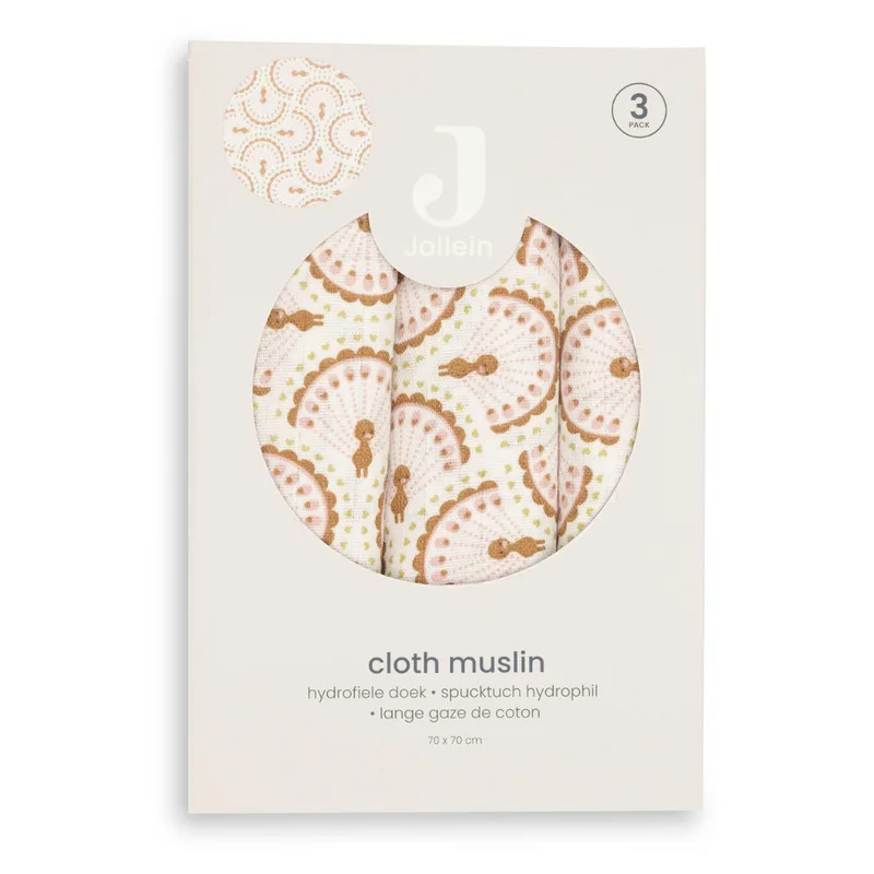 Hydrofiele Doek Small 70x70cm Soft Plumes (3pack) by Jollein in Multicolour – product photo 4 of 4