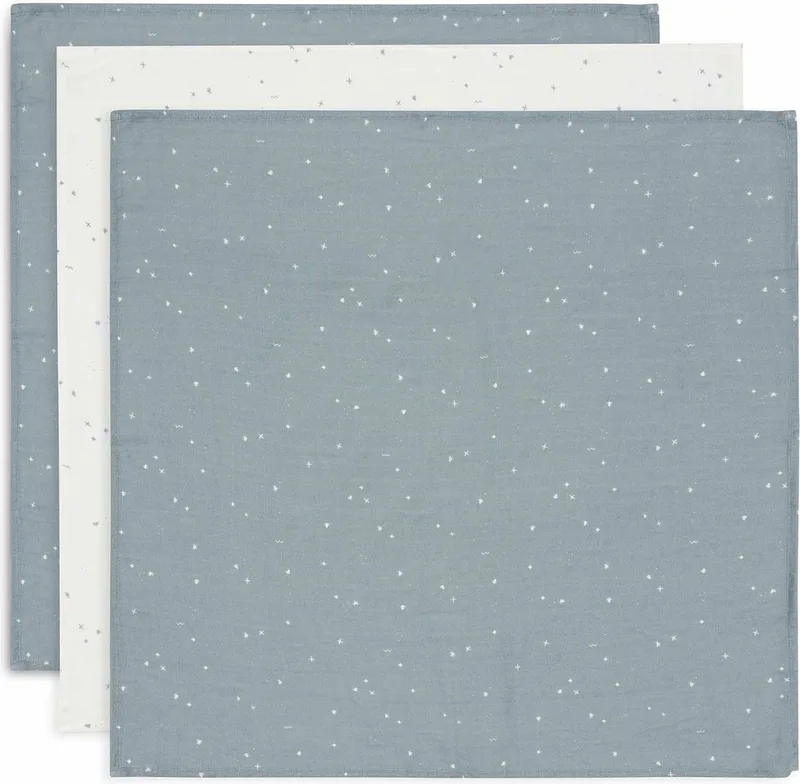 Hydrofiele Doek Small 70x70cm -Spuugdoekjes - Zacht Katoen - 3 Stuks van Jollein in Twinkling Sea Green – productfoto