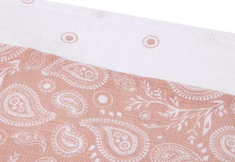 Hydrofiele Multidoek Small 70x70cm Paisley&Halo - Rosewood- 2 Stuks van Jollein in Roze – productfoto