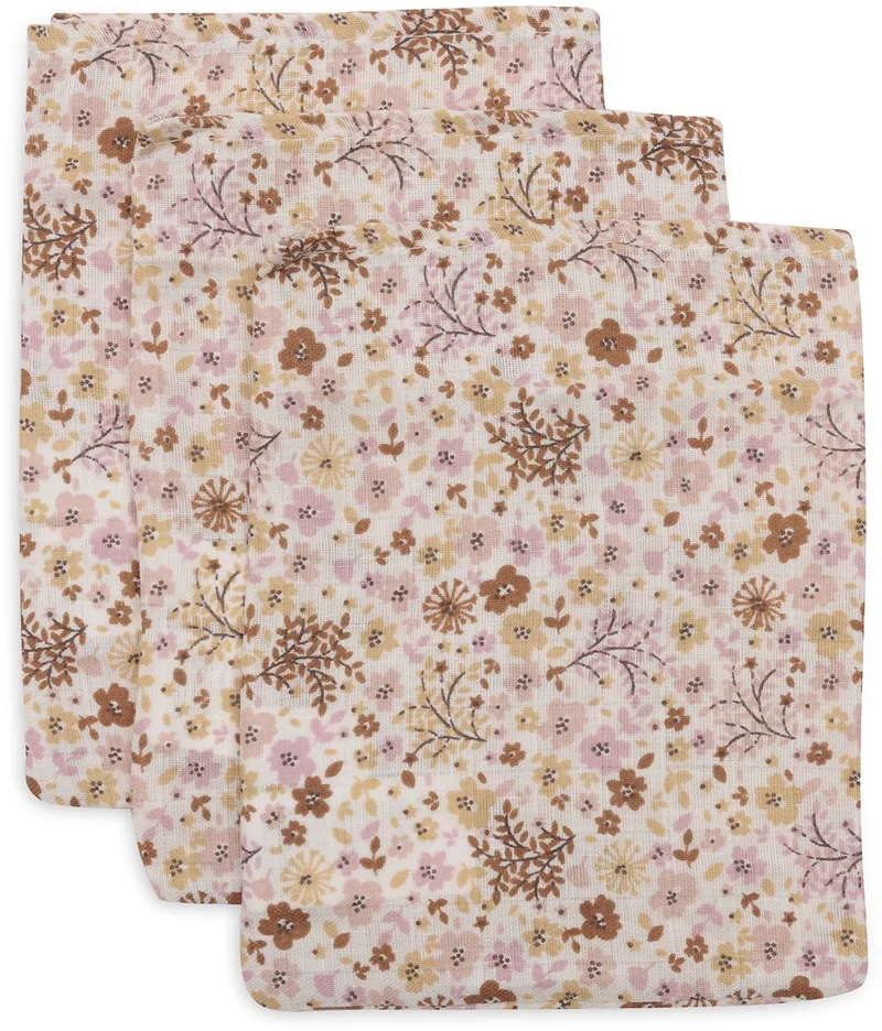 Hydrofiele Washandjes 15x20cm - Katoen - 3 Stuks van Jollein in Flower Fairies – productfoto