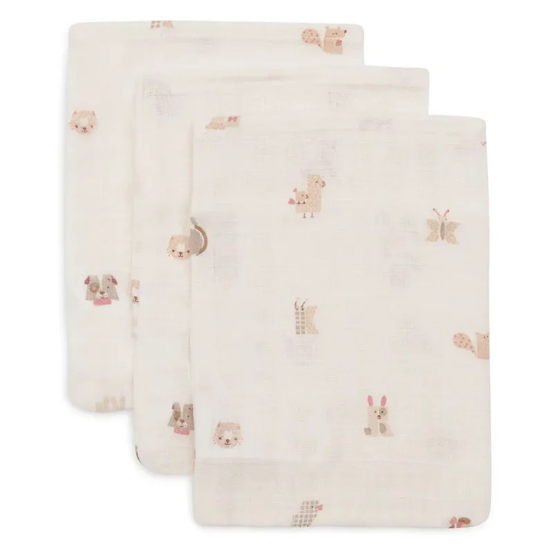Hydrofiele Washandjes 3-pack - Animal Friends de Jollein – photo produit