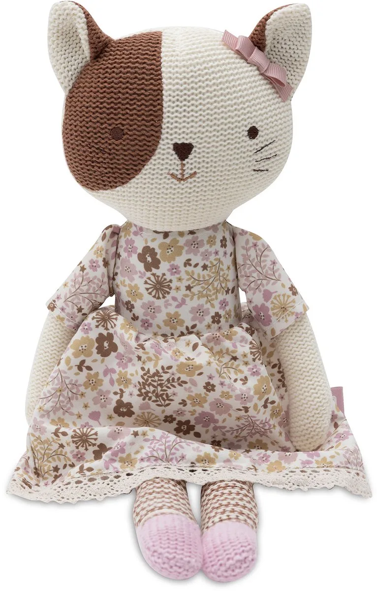 Knuffel Kat - Jill - Gebreid - Knuffepop by Jollein in Animal Friends – product photo