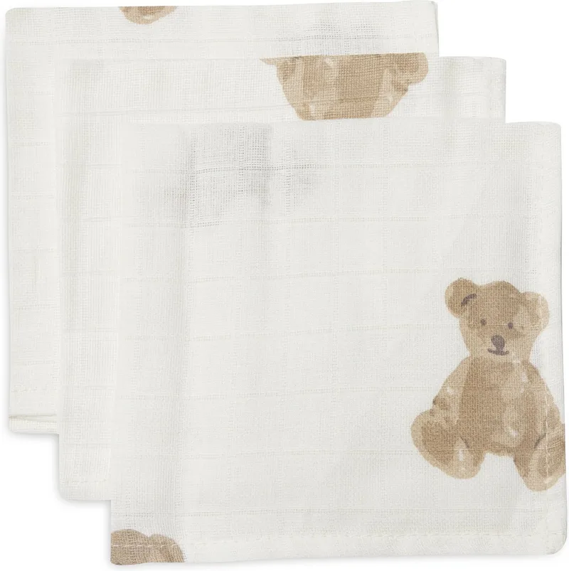 Monddoekje Hydrofiel - 3 Stuks by Jollein in Teddy Bear – product photo