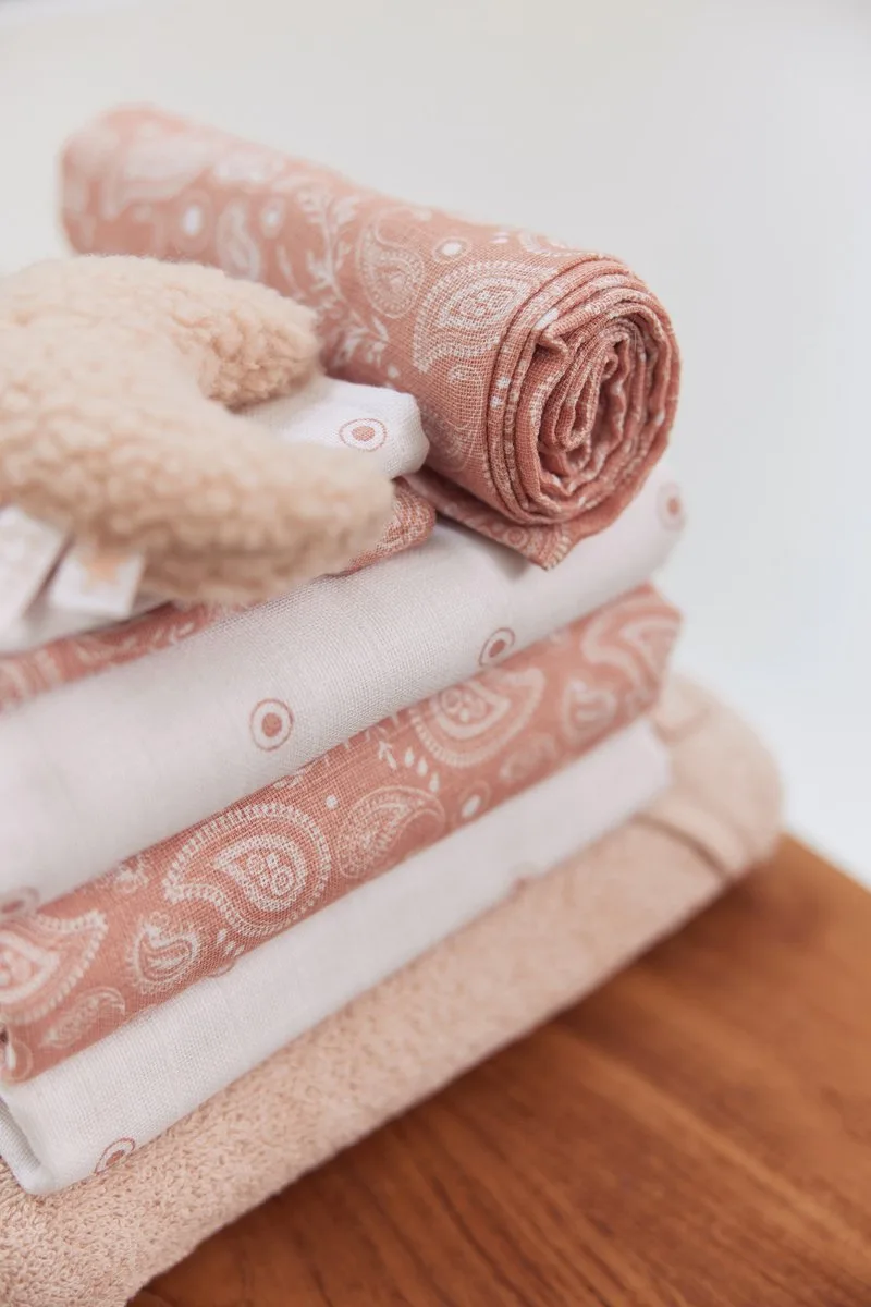 Monddoekje Hydrofiel Paisley & Halo - Rosewood- 2 Stuks by Jollein in Pink – product photo