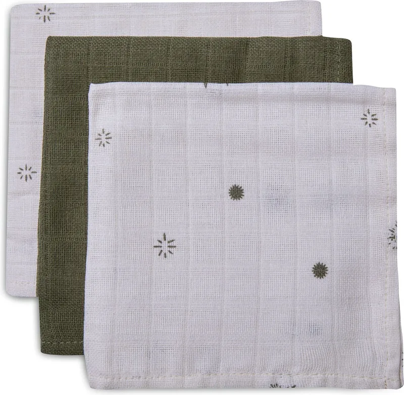 Monddoekje Hydrofiel Stargaze - Leaf - 3 Stuks by Jollein in Green – product photo
