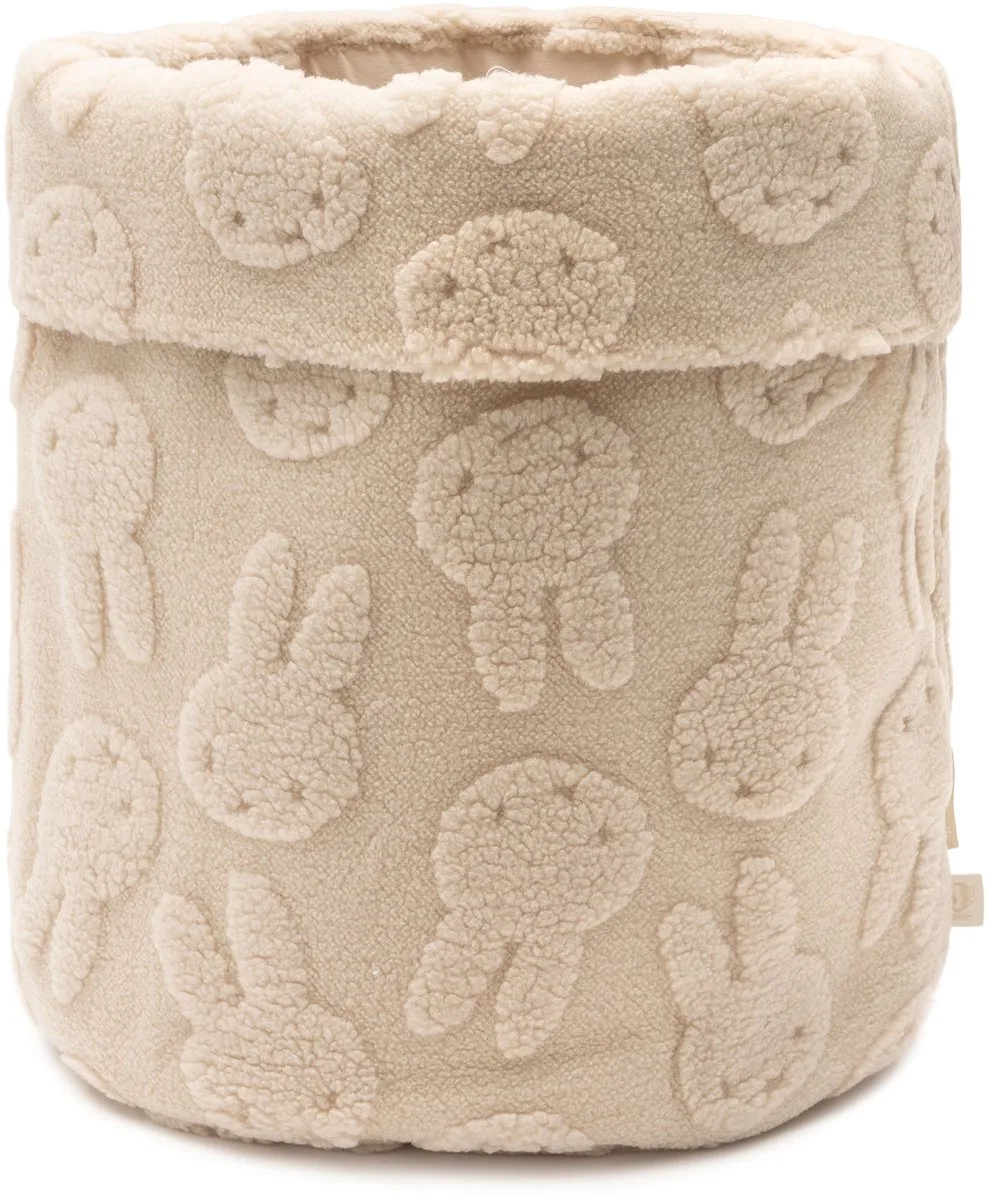 Opbergmand Miffy Jacquard Teddy van Jollein in Sand – productfoto