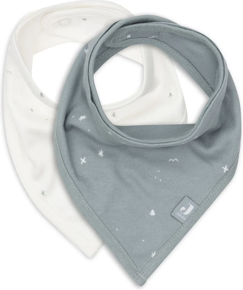Slab Bandana (2pack) van Jollein in Twinkling Sea Green – productfoto