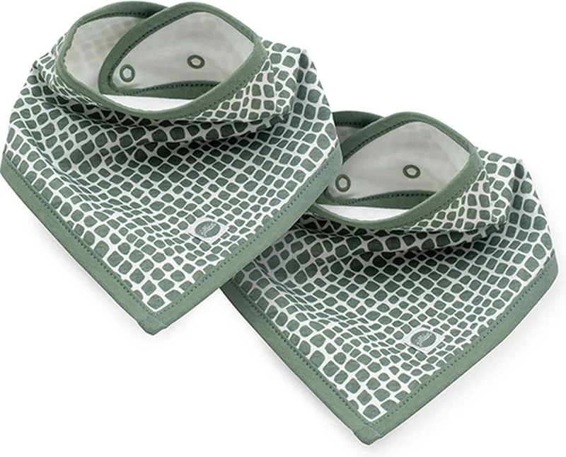 Slab Bandana Snake - Ash - 2 Stuks van Jollein in Groen – productfoto