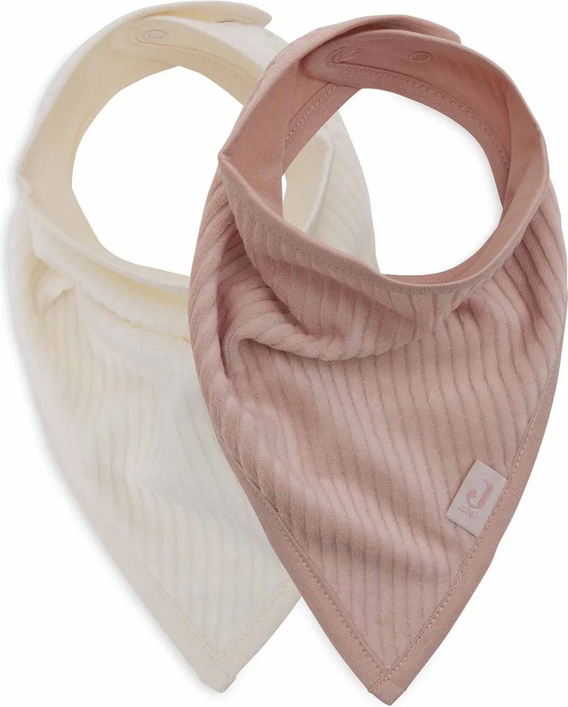 Slab Bandana Velvet Rib Wild Rose/Ivory (2pack) de Jollein en Rose – photo produit