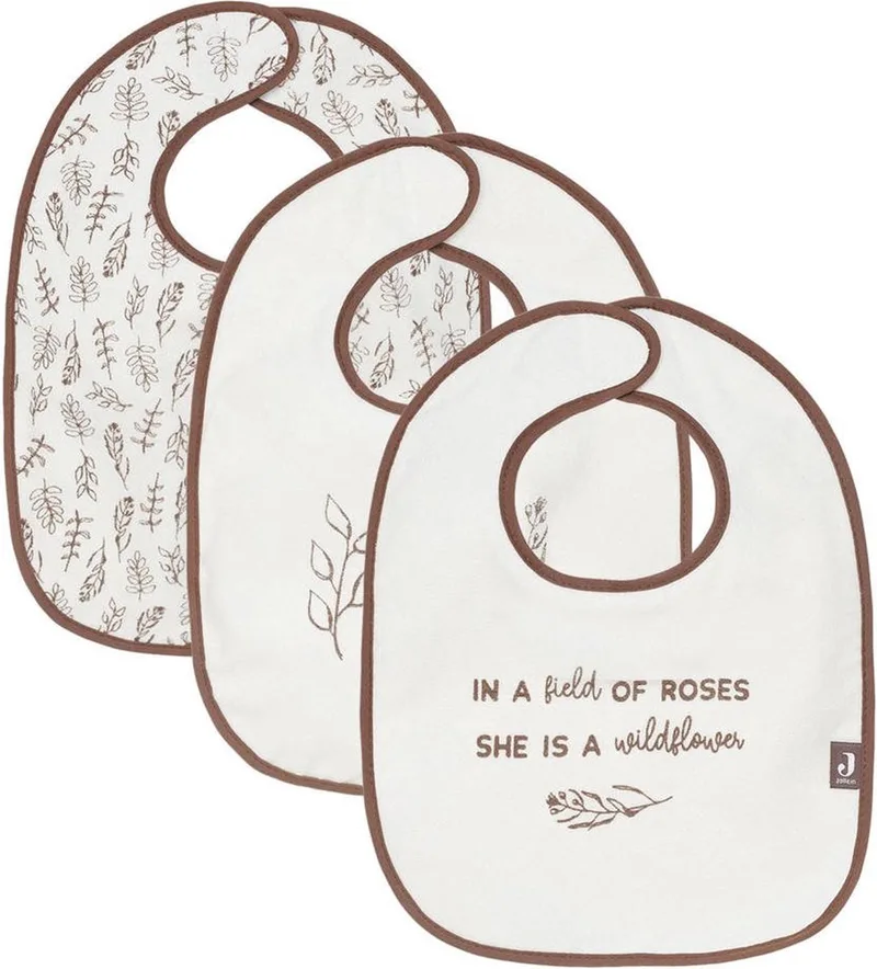 Slab (Meadow - Chestnut) - Katoen - Polyester - Slabbetjes Baby - 3 Stuks - 33 cm de Jollein en Marron – photo produit