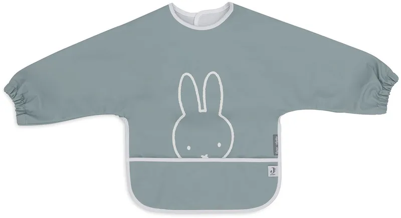 Slab Waterproof met Mouw fra Jollein i Miffy Peekaboo Sea Green – produktbillede