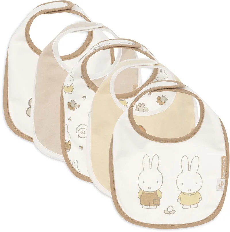 Slabbetjes Jersey Waterproof - 5 Stuks by Jollein in Miffy Family Farm – product photo