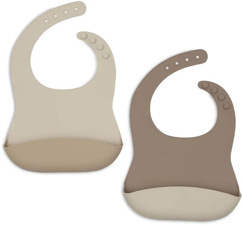 Slabbetjes Siliconen - 2 Stuks van Jollein in Natural Shades – productfoto