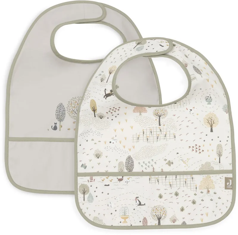 Slabbetjes Waterproof - 2 Stuks - 30 cm de Jollein en Tiny Park – photo produit