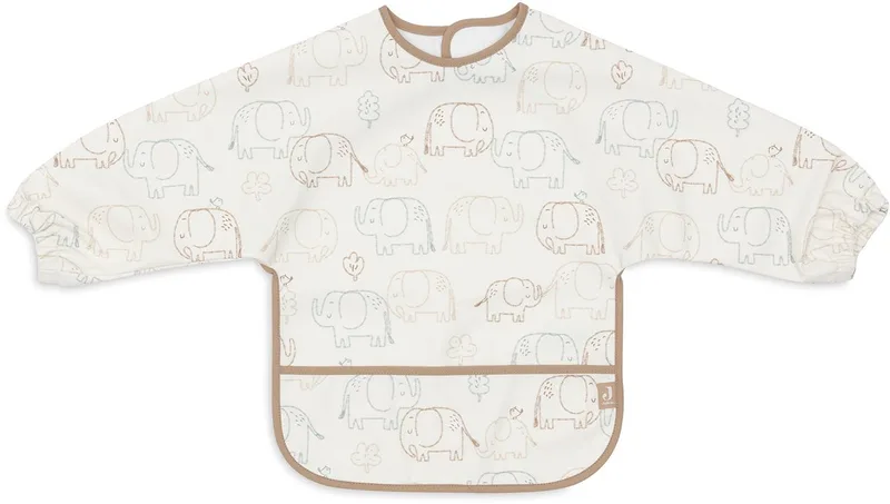 Slabbetjes Waterproof Met Mouw - 1 Stuk - 75 cm by Jollein in Elephant Tales – product photo