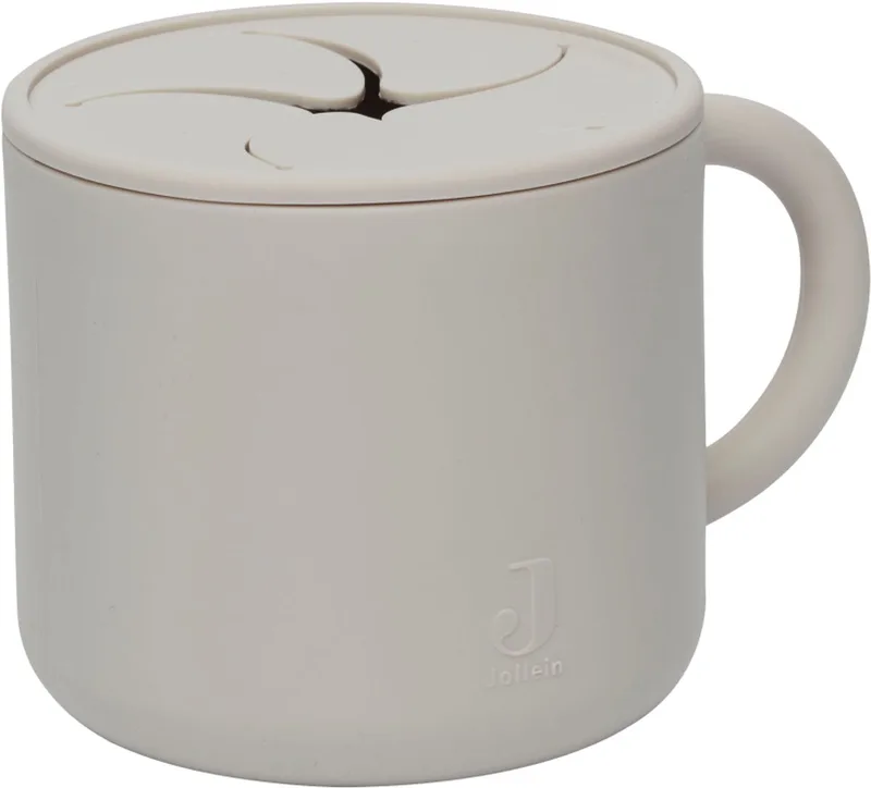 Snack Cup (Nougat) - Siliconen - Snack Cup Baby, Snack Beker - 6-18 maanden de Jollein en Beige – photo produit