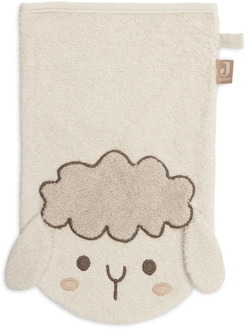 Washand Badstof Sheep Sonny van Jollein in Oatmeal – productfoto