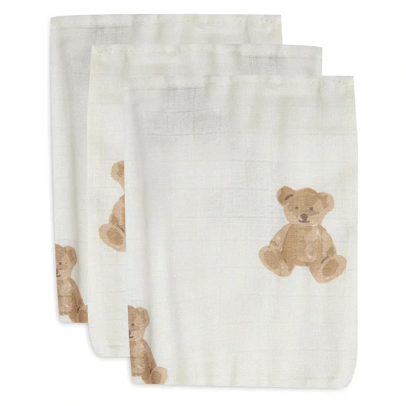 Washandje Hydrofiel - Teddy Bear - 3 Stuks van Jollein – productfoto