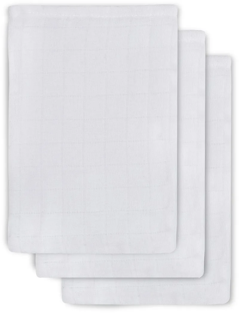 Washandje Hydrofiel Wit (3pack) van Jollein in Wit – productfoto