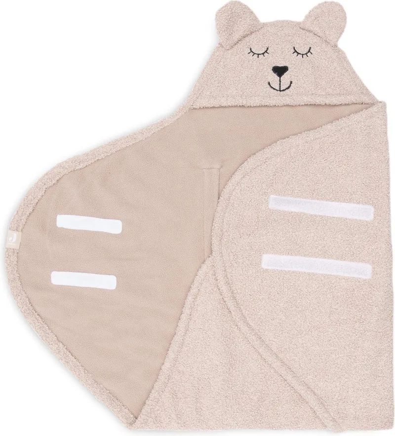 Wikkeldeken Bear Boucle van Jollein in Wild Rose – productfoto
