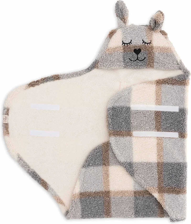 Wikkeldeken Bunny van Jollein in Check Boucle – productfoto