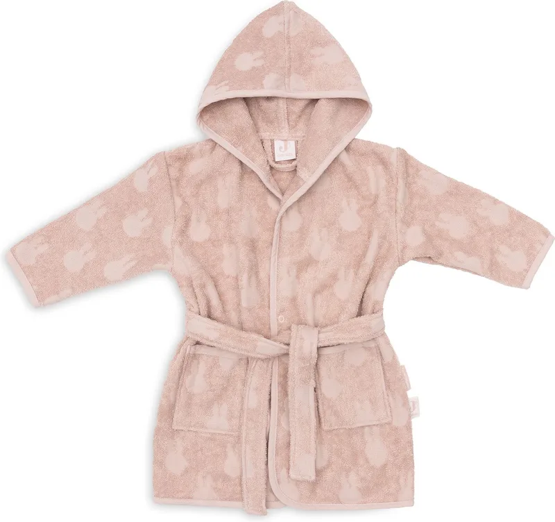 x Nijntje - Baby Badjas Badstof 3-4 Jaar - Badjas Kinderen met Capuchon - Miffy Jacquard van Jollein in Wild Rose – productfoto
