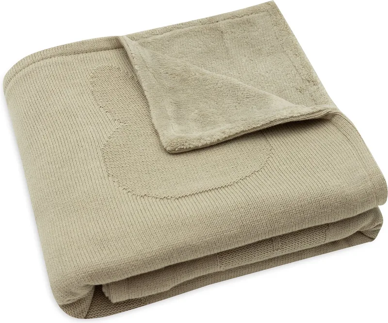 x Nijntje - Deken Wieg 75x100cm - Wiegdeken, Wiegdekentje, Dekentje Baby - Miffy - Olive Green/Coral Fleece från Jollein i Olive green, Coral fleece – produktbild