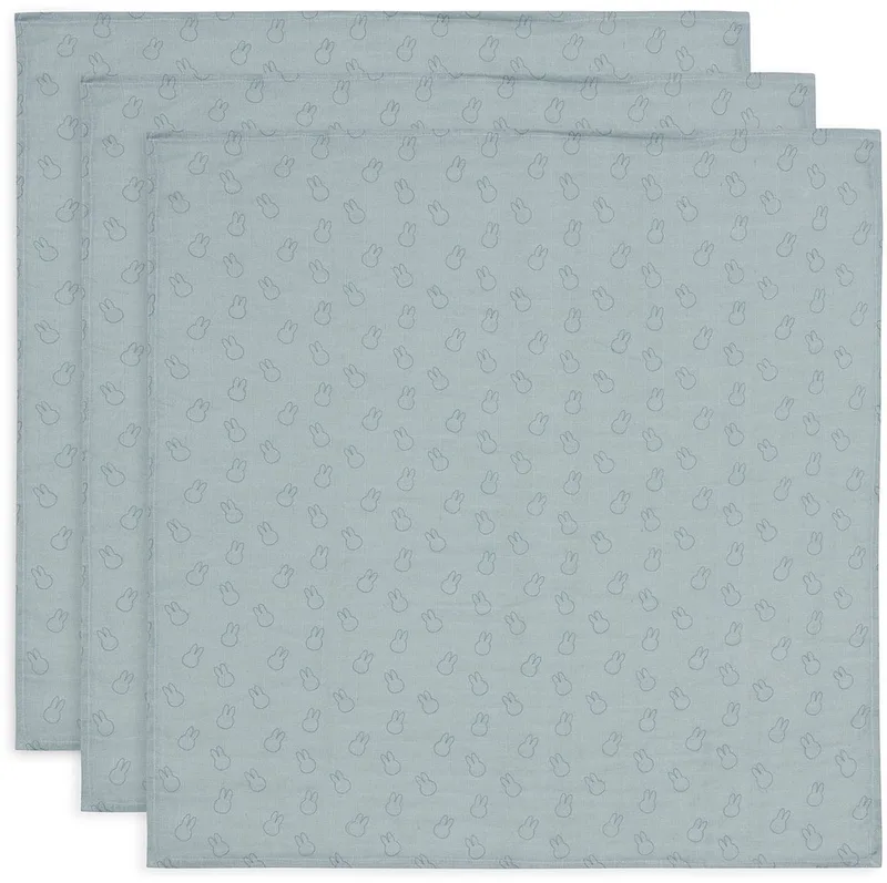 x Nijntje - Hydrofiele Doek Small 70x70cm - Spuugdoekjes - Zacht Katoen - 3 Stuks van Jollein in Miffy Silhouettes Sea Green – productfoto