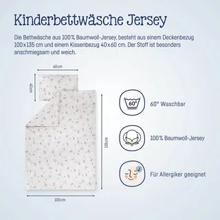 Beddengoed Jersey 40x60 / 100x135 cm van Julius Zöllner in Beige, Meerkleurig – productfoto 3 van 3