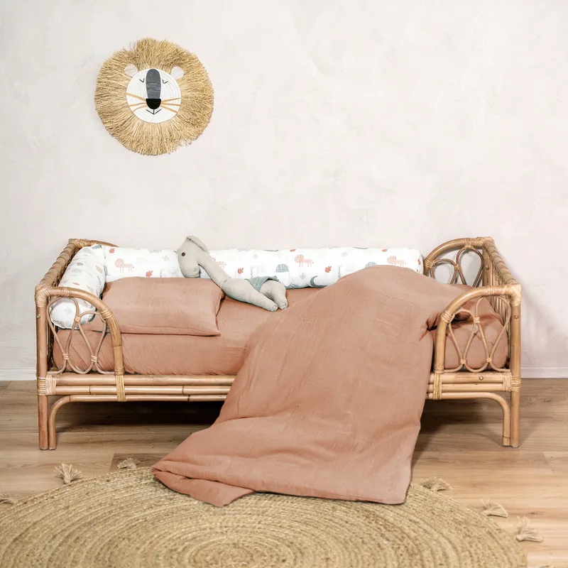 Beddengoed Terra mousseline 40x60 / 100x135 cm van Julius Zöllner in Bruin – productfoto