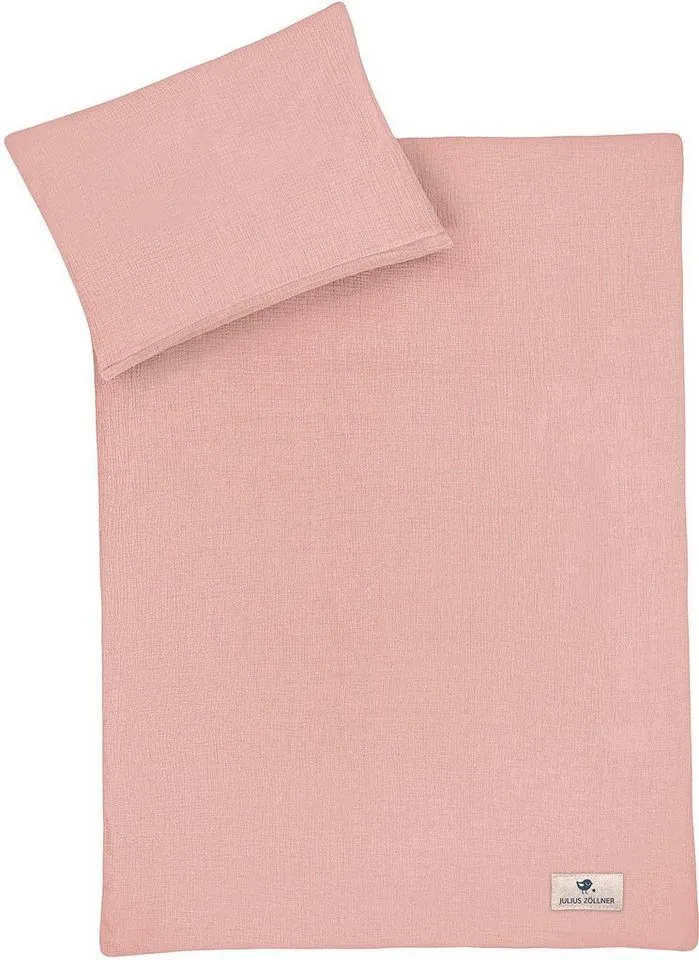 Baby- en kinderbeddengoed van 100% mousseline, mousseline, 2-delig, verkrijgbaar in de maten 80x80+35x40cm en 100x135+40x60cm van Julius Zöllner in Roze – productfoto