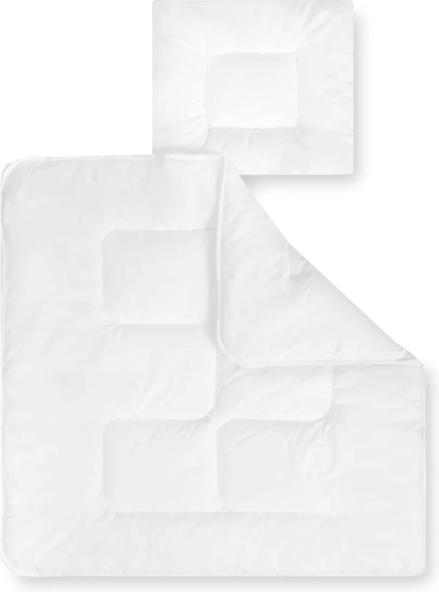 Kinderdekbed Basic, deken met kussen, Oeko-Tex standaard 100, afmetingen 80 x 80 cm + 35 x 40 cm van Julius Zöllner in Wit – productfoto