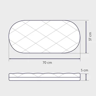 Matratze Dr. Lübbe Premium für Stubenwagen 70x37 cm van Julius Zöllner in Wit, 70 × 37 × 6 mm – productfoto 1 van 3