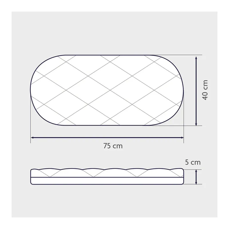 Matratze Dr. Lübbe Premium für Stubenwagen 75x40 cm fra Julius Zöllner i Hvid, 75 × 40 × 6 mm – produktbillede