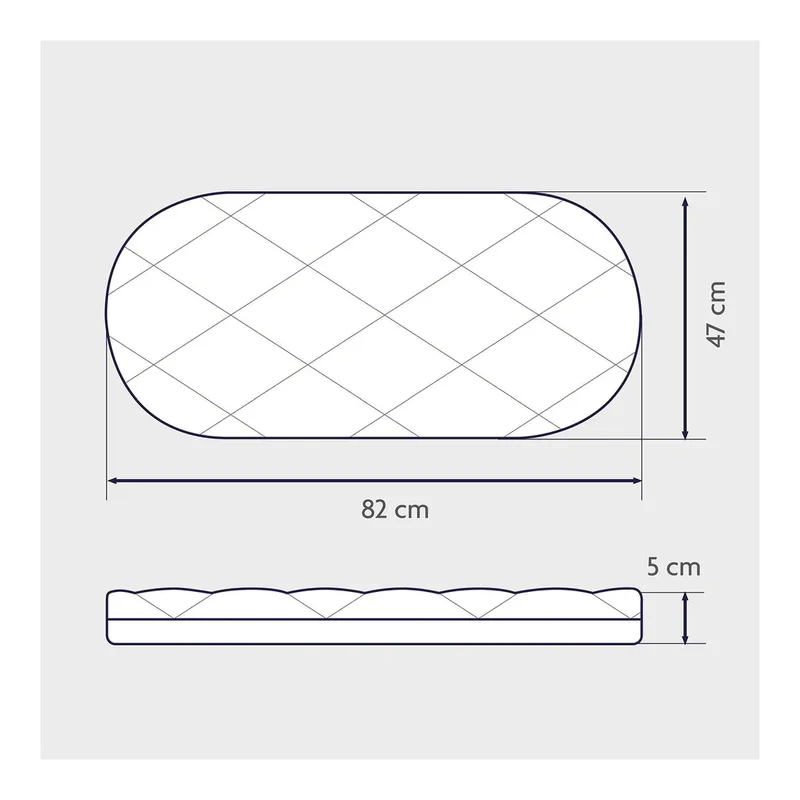 Matratze Dr. Lübbe Premium für Stubenwagen Maxi 82x47 cm van Julius Zöllner in Wit, 82 × 47 × 6 mm – productfoto