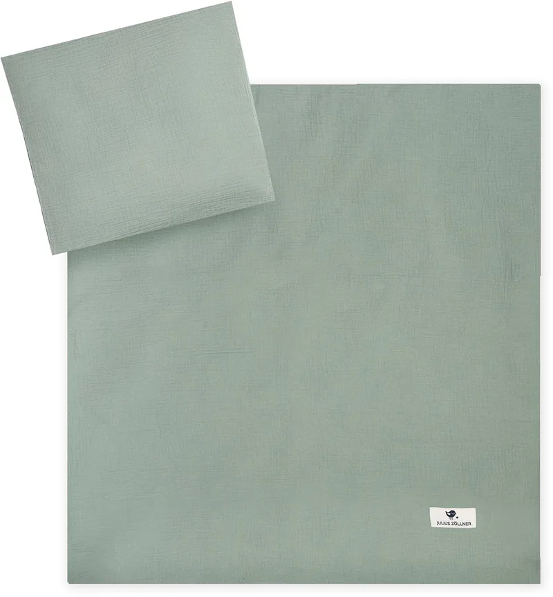 Muslin Bedlinnen - 80×80 + 35×40 cm fra Julius Zöllner i Grøn – produktbillede