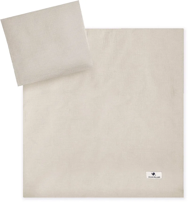 Muslin Bedlinnen - 80×80 + 35×40 cm van Julius Zöllner in Sand – productfoto
