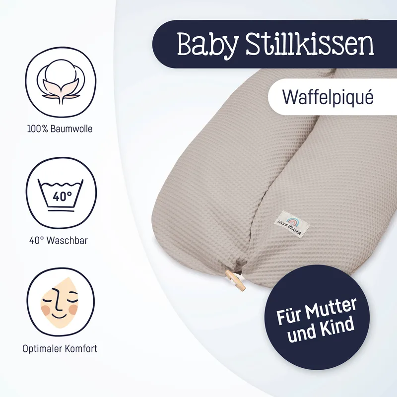 Stillkissen Nappi Waffelpique van Julius Zöllner in Bruin – productfoto
