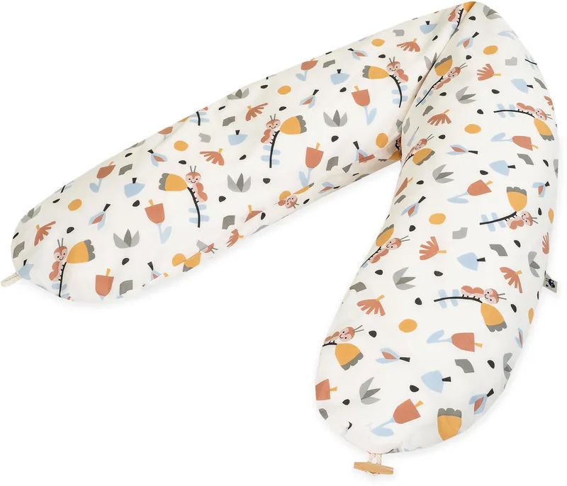 voedingskussen met knop, Organic Crazy Flowers van Julius Zöllner in Meerkleurig – productfoto