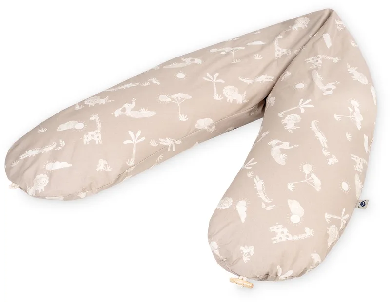 voedingskussen met knop, Organic Jungle Dream van Julius Zöllner in Beige – productfoto