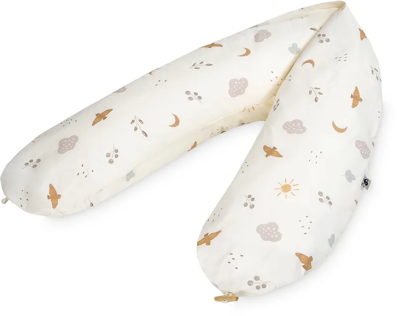 voedingskussen met knop, Organic Night & Day van Julius Zöllner in Beige – productfoto 1 van 2