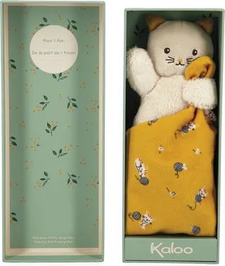 Carre Douceur - Knuffeldoekje - Kat - Geel by Kaloo in Kat Geel – product photo 1 of 6
