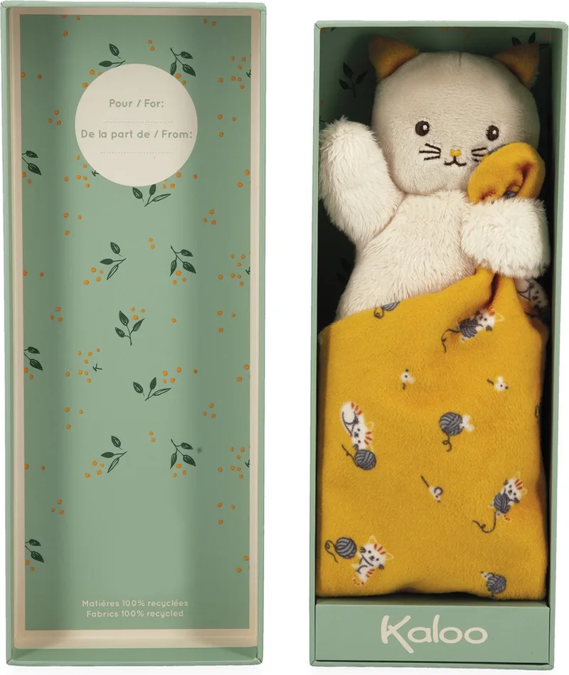 Carre Douceur - Knuffeldoekje - Kat - Geel by Kaloo in Kat Geel – product photo